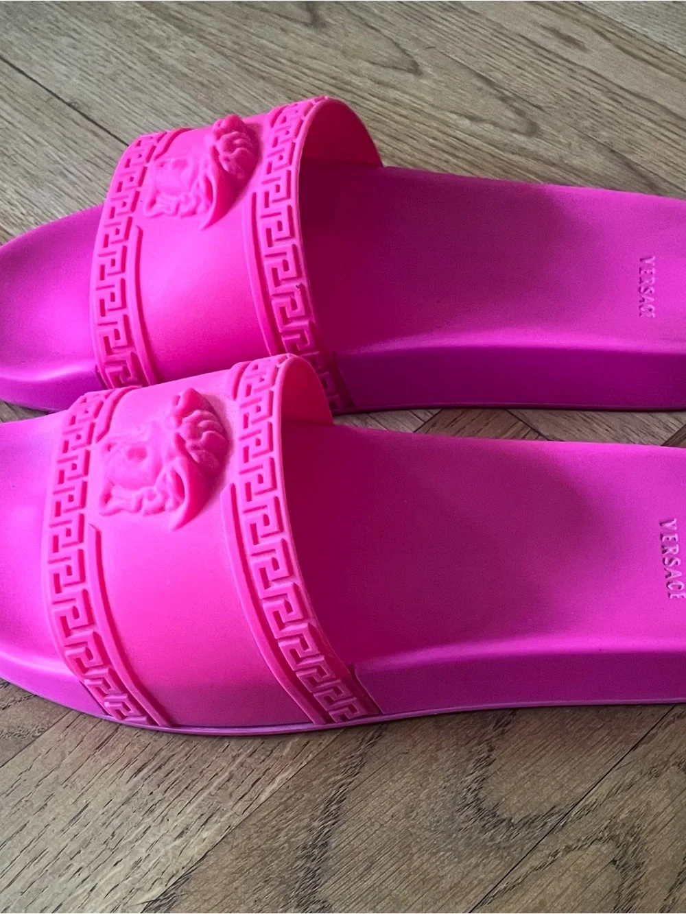 Versace Hot Pink Medusa Slide Sandals